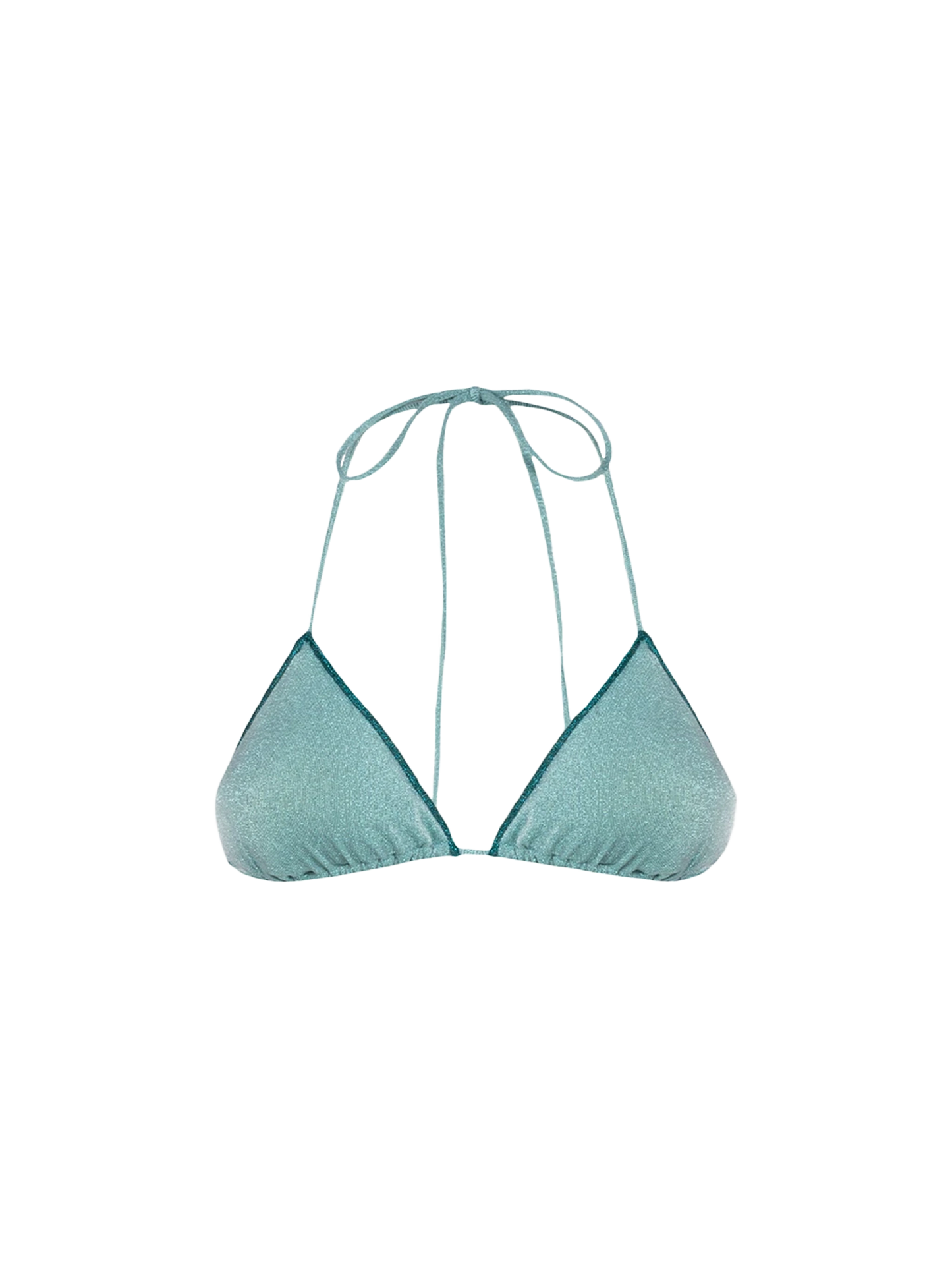 Woman water green lurex triangle top swimsuit Leah
