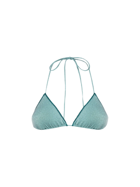 Woman water green lurex triangle top swimsuit Leah