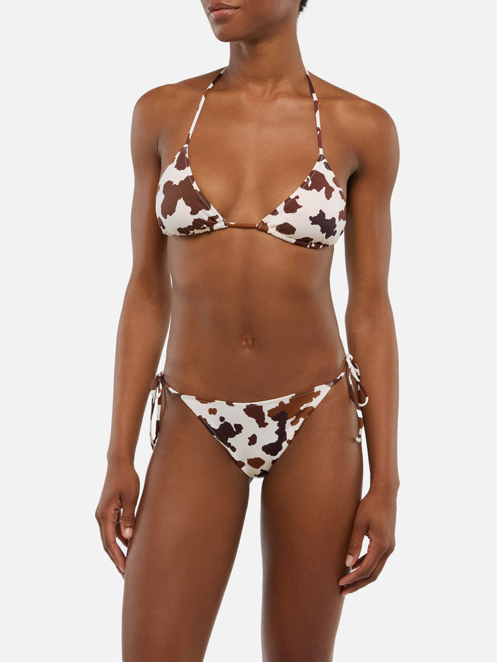 Bikini triangolo Leah Marielle con stampa muccata