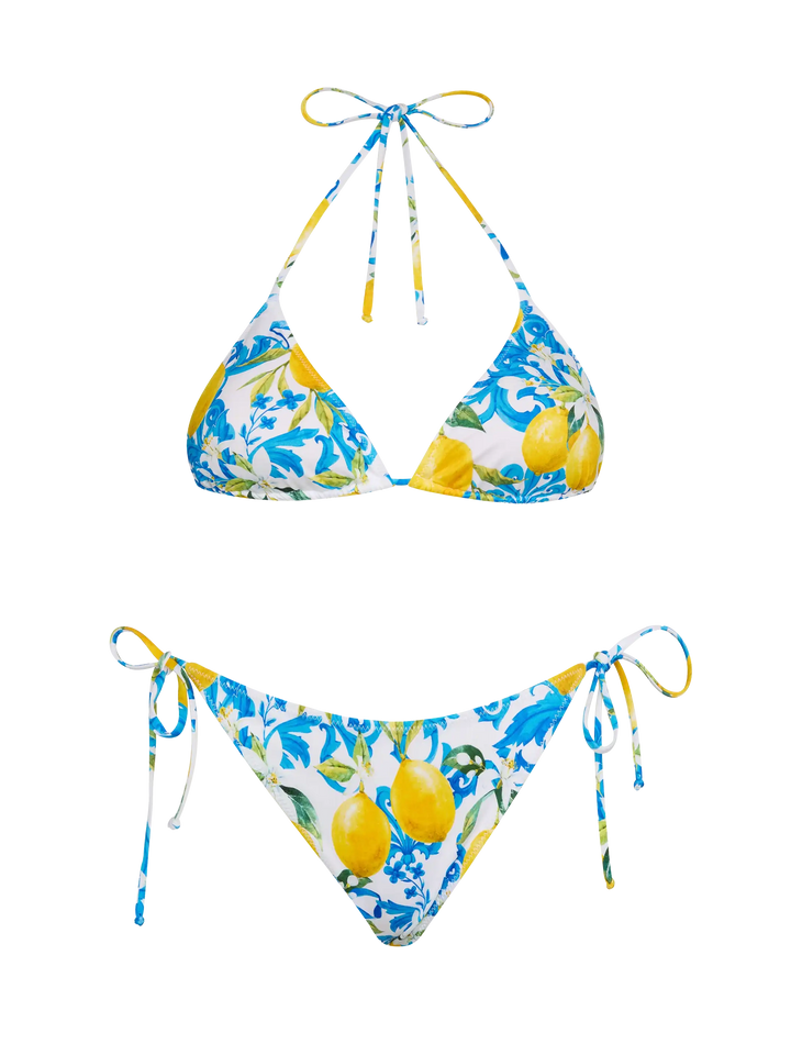 Triangel-Bikini Leah Virgo mit Majolika-Print