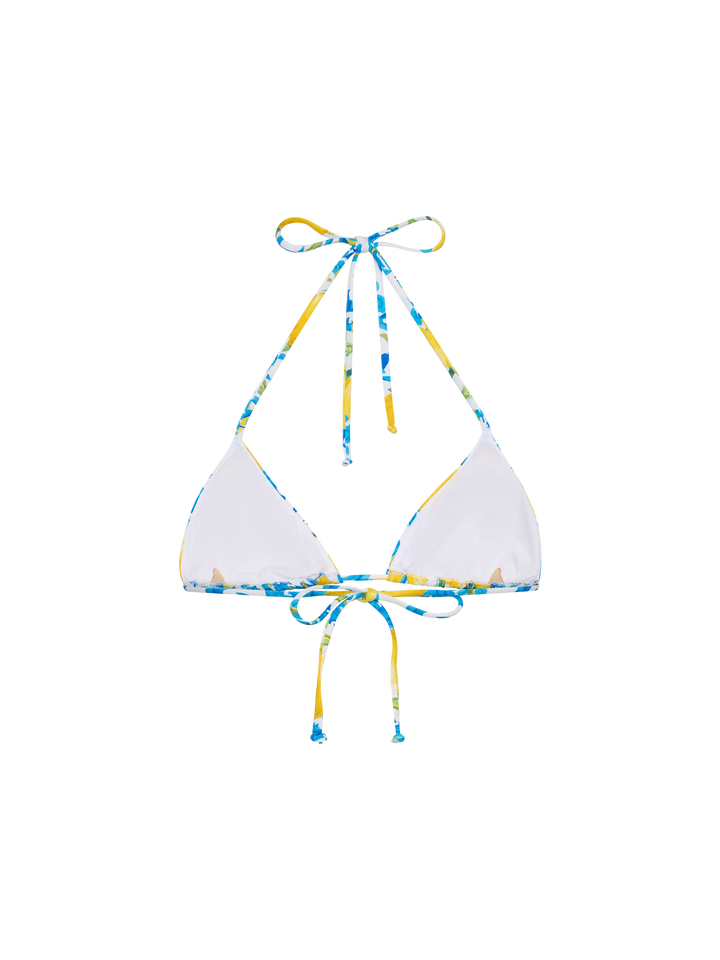 Leah triangle top swimsuit with majolica print