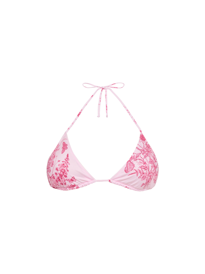 Leah triangle top swimsuit with toile de jouy print