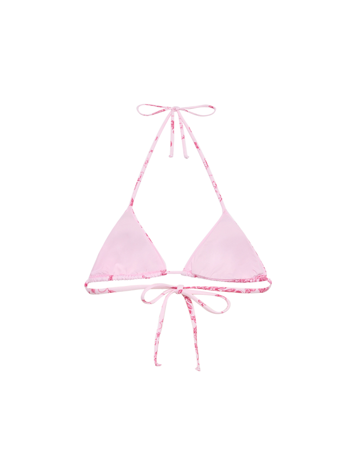 Leah triangle top swimsuit with toile de jouy print