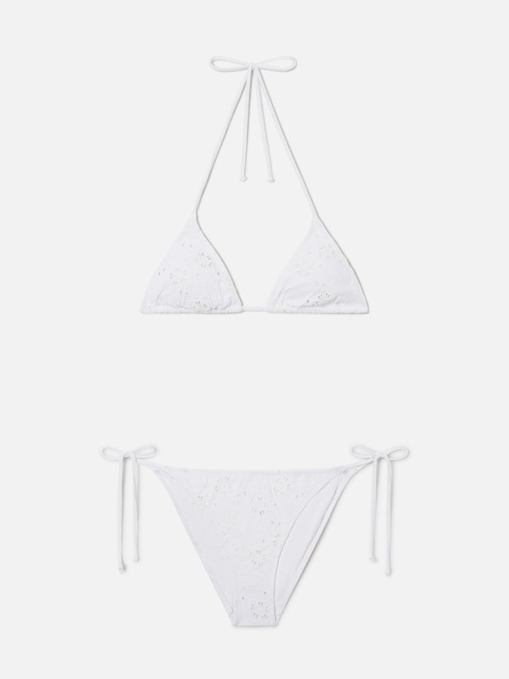 Bikini Leah Virgo blanc en sangallo 