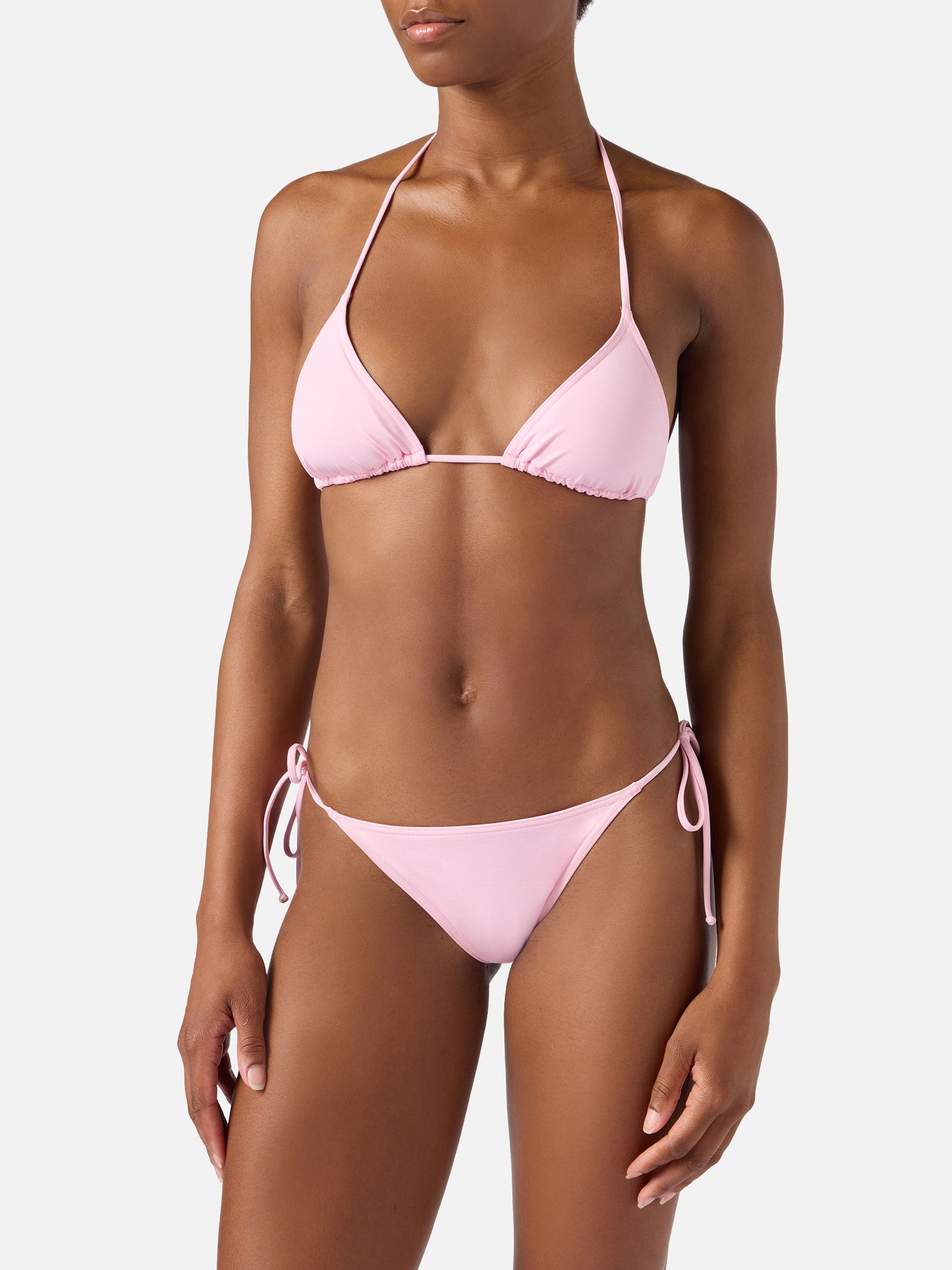 Bikini triangle Leah Marielle rose clair à nouer 
