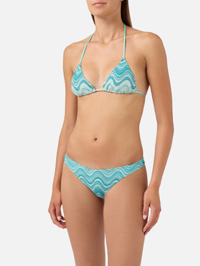 Bikini Leah Naomi en raschel dégradé vert d’eau 