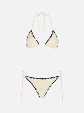 Bikini triangular de crochet para mujer Leah Marielle 