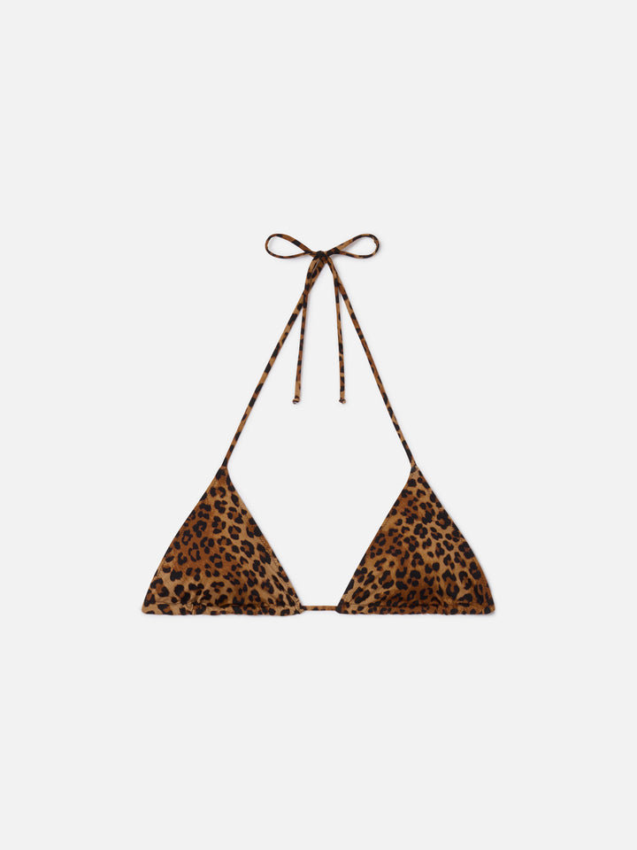 Leah Triangel-Bikinioberteil mit Leopardenprint 