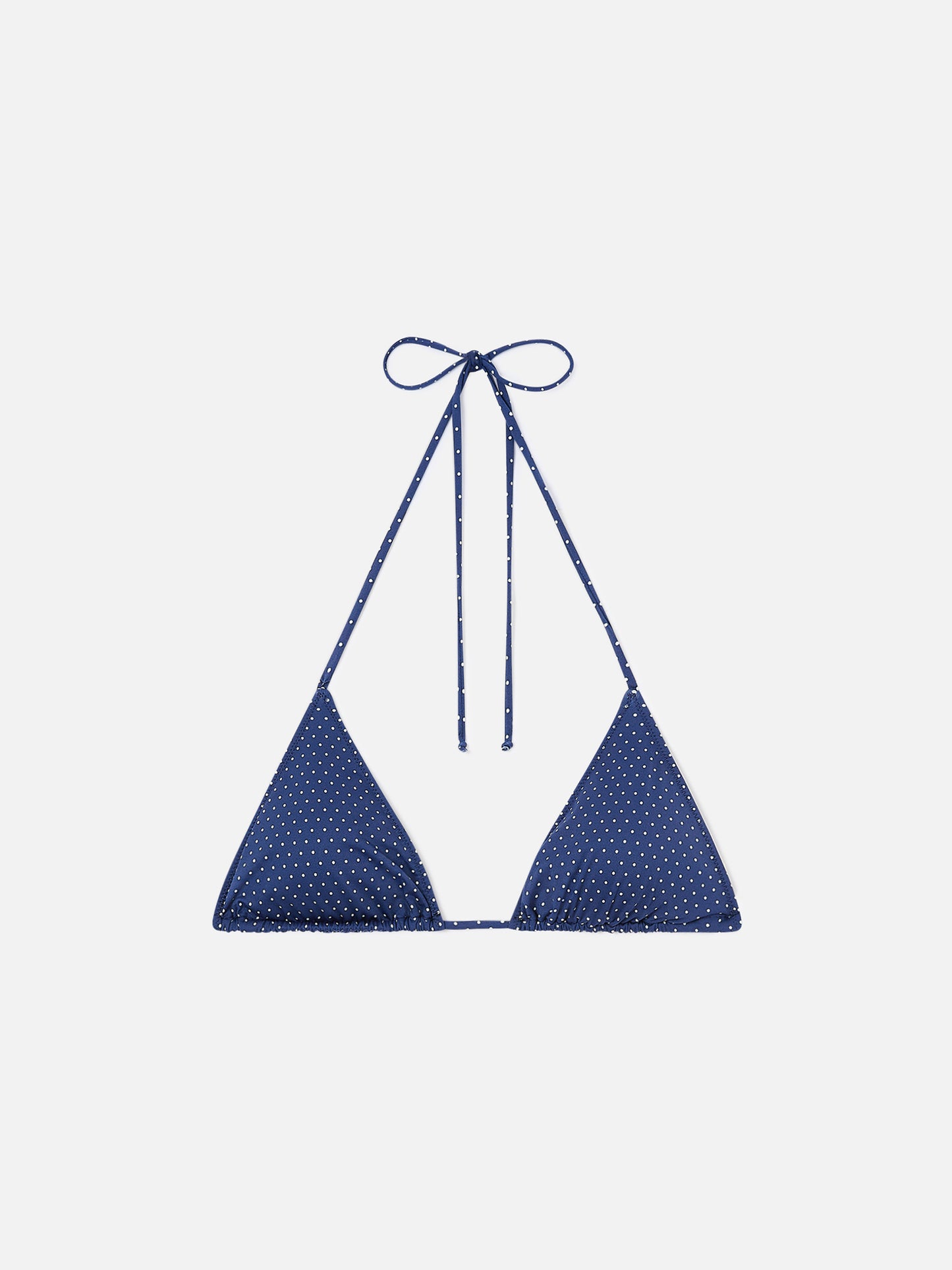 Haut de bikini triangle Leah avec imprimé à micro pois 