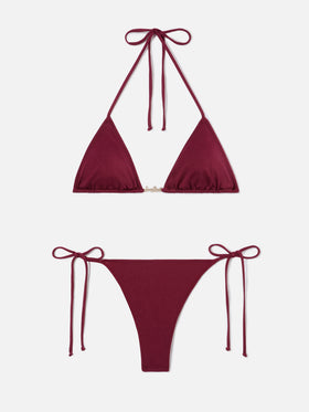 Leah Plate Marielle Plate burgundy glossy finish bikini