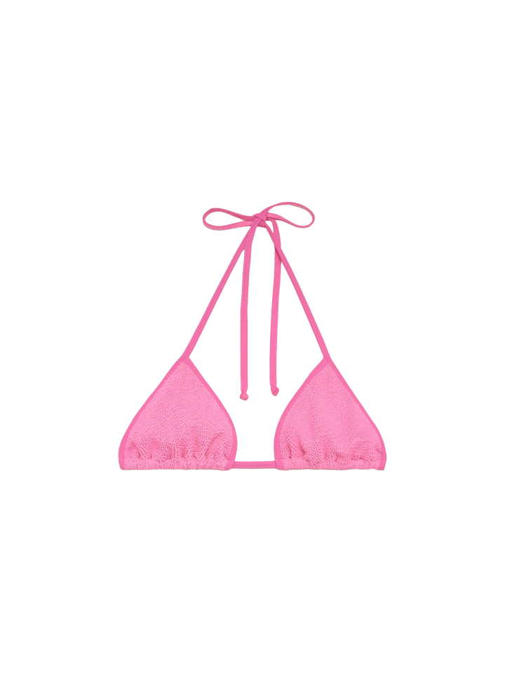 Leah pink crinkle triangle top