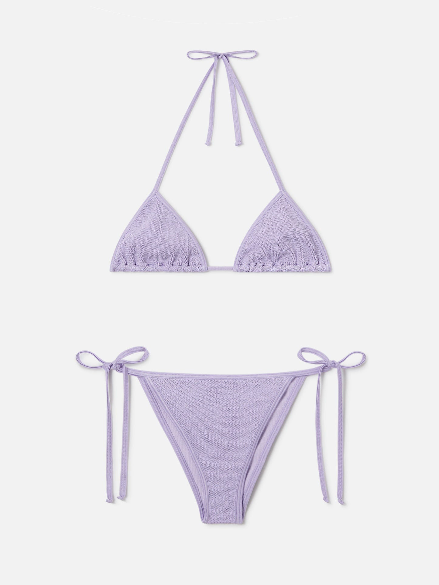 Leah Marielle crinkle lurex lilla bikini