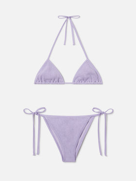 Leah Marielle crinkle lurex lilla bikini
