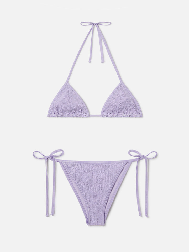 Leah Marielle lilac crinkle lurex bikini