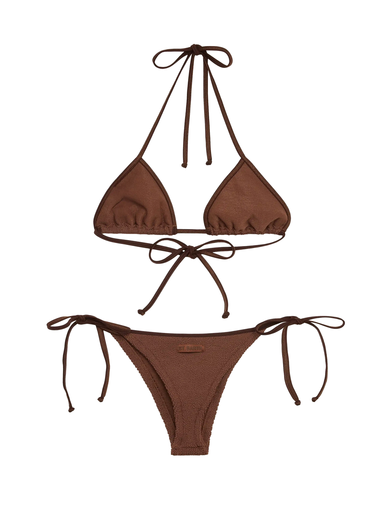 Classic crinkle triangle bikini Leah Norah in brown