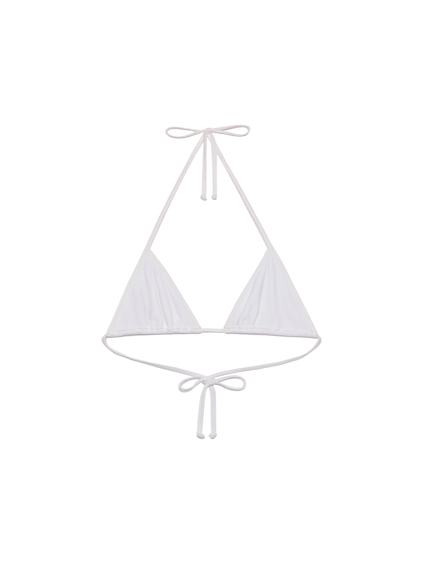 Leah – Weißes Crinkle-Triangel-Top