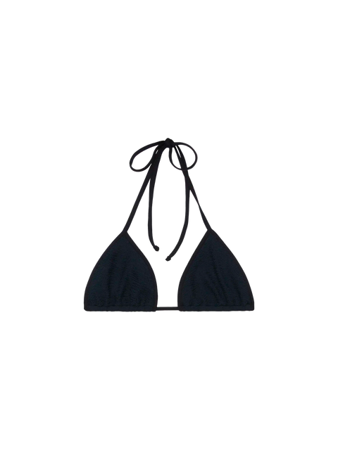 Leah black crinkle triangle top - MC2 Saint Barth