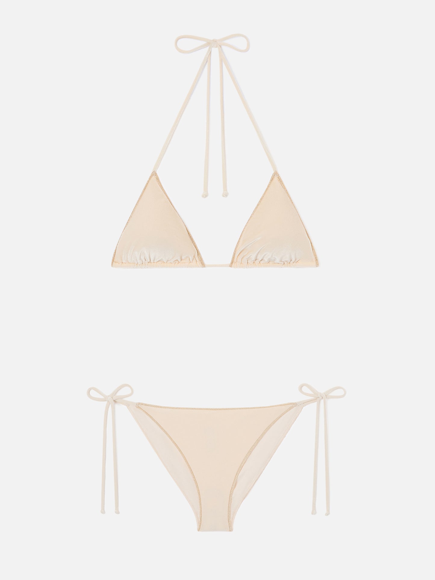 Bikini Leah Virgo Overlock in velluto oro