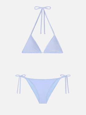 Leah Virgo Overlock bikini in light blue velvet