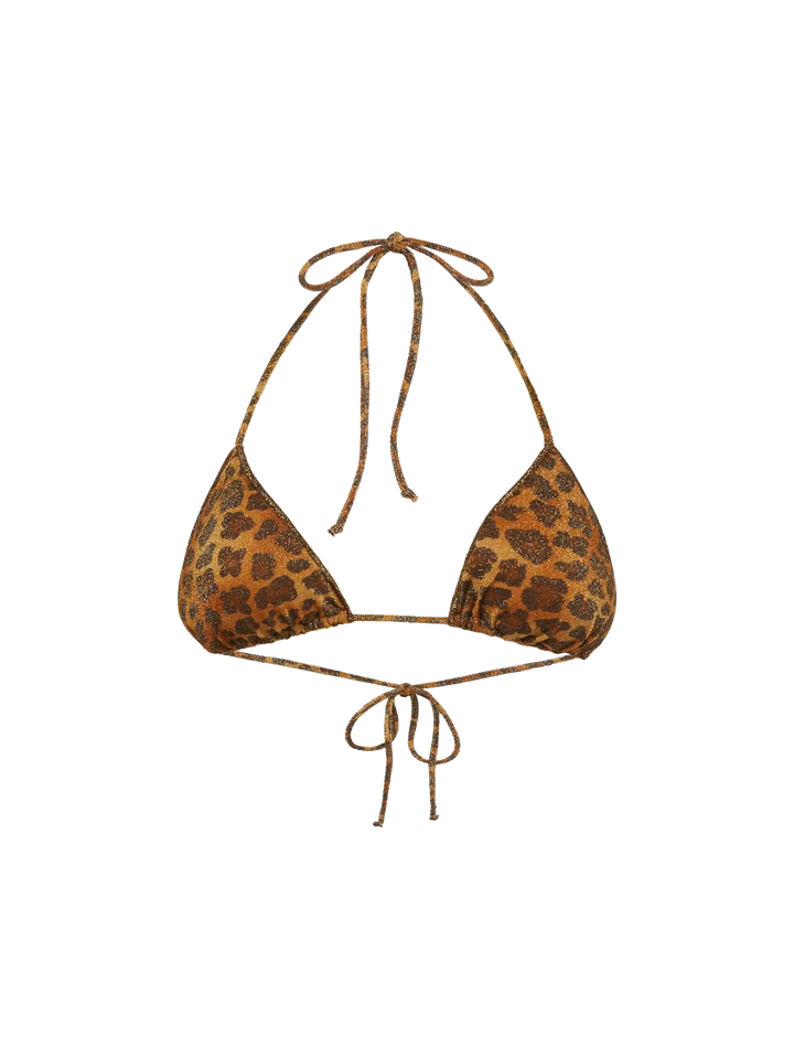 Triangel-Top „Leah“ aus Lurex mit Animalprint