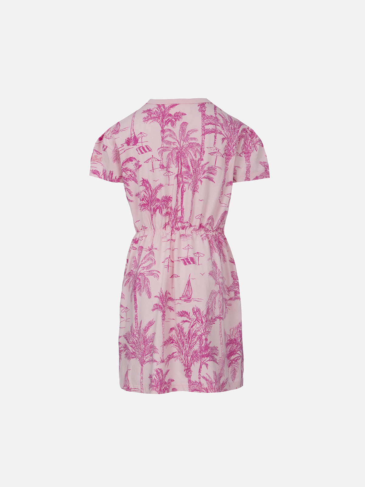 Girl cotton jersey dress Leila with toile de jouy print Girl cotton jersey dress Leila with toile de jouy print