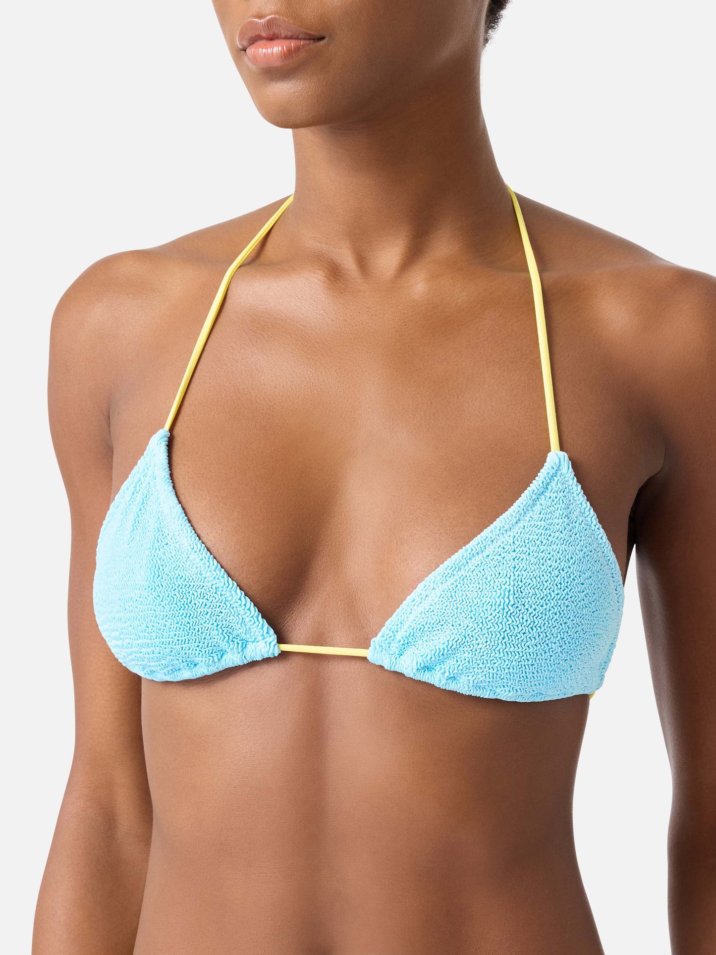 Bikini Leontine en crinkle bleu clair avec passepoil | Édition spéciale 