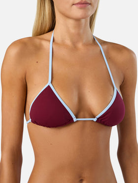 Bikini Lezzy String bordeaux con bordi a contrasto