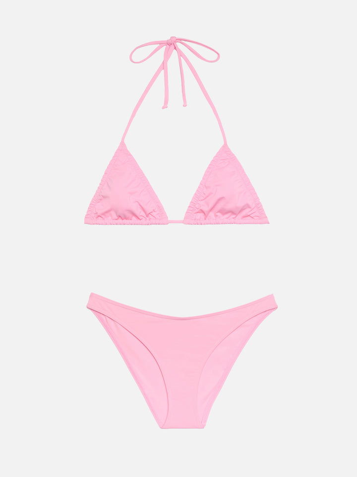 Klassische Badehose „Lido“ in Rosa – Klassisches Triangel-Oberteil „Nilly“ in Rosa