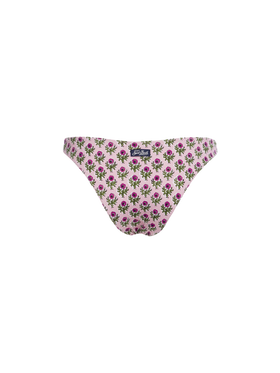 Klassische Damen-Badehose Lido mit rosa Blumenmuster
