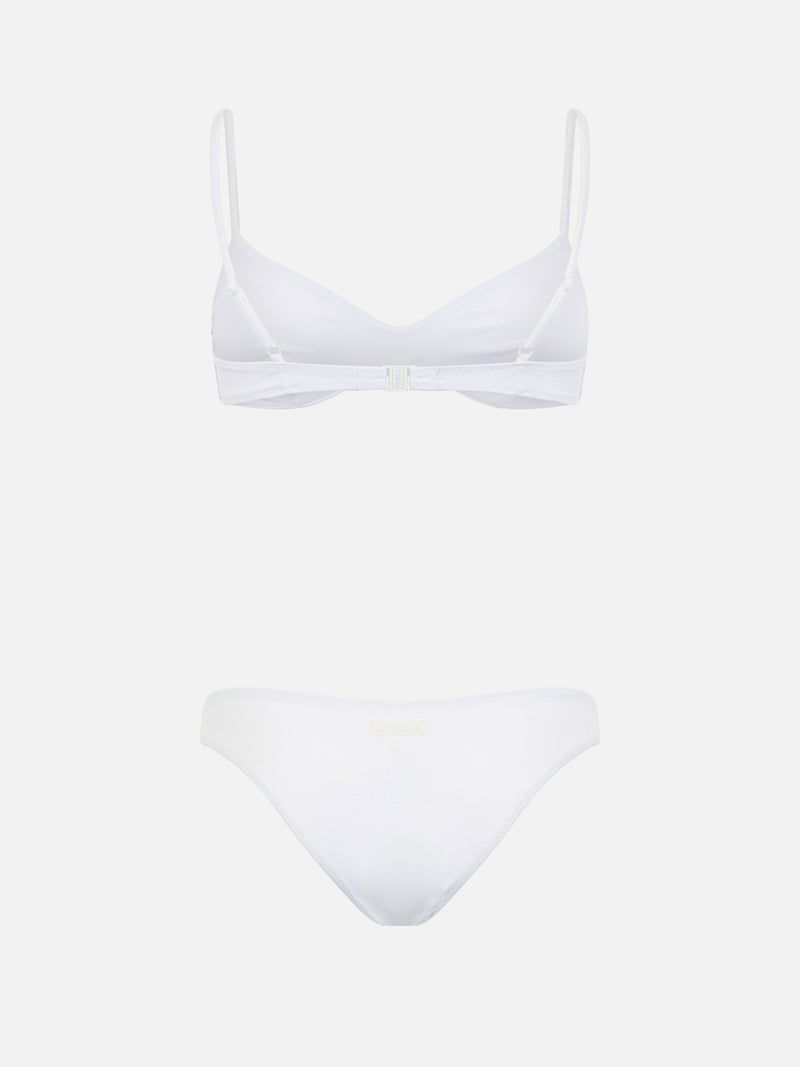 Weißer Scoop-Bralette-Bikini für Damen May Lido