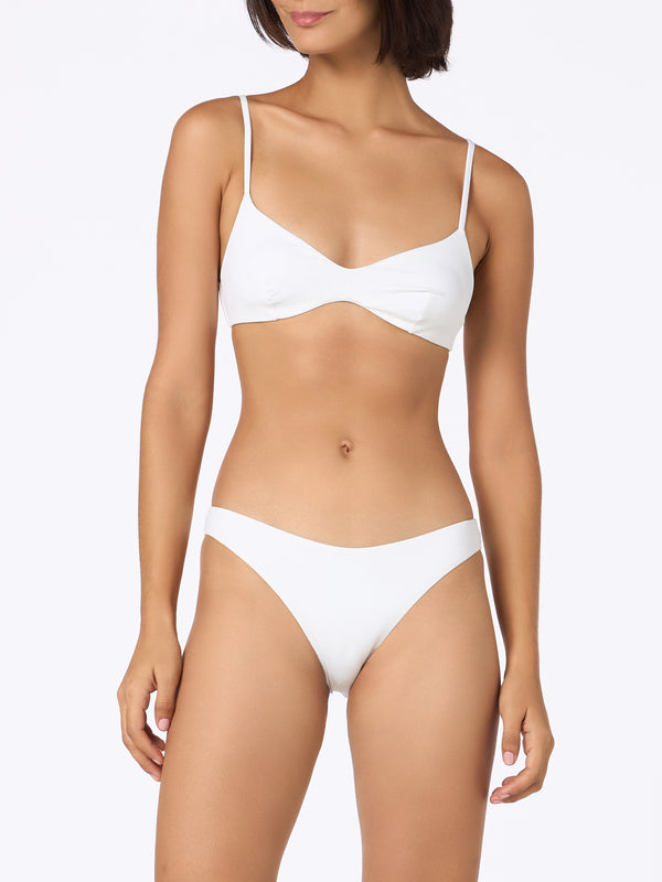 Bikini a bralette bianco scoop da donna May Lido