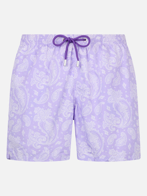 Man lightweight fabric swim-shorts Lighting with paisley print - MC2 Saint Barth