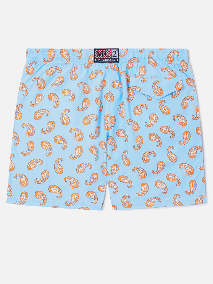 Lighting swim shorts with paisley print