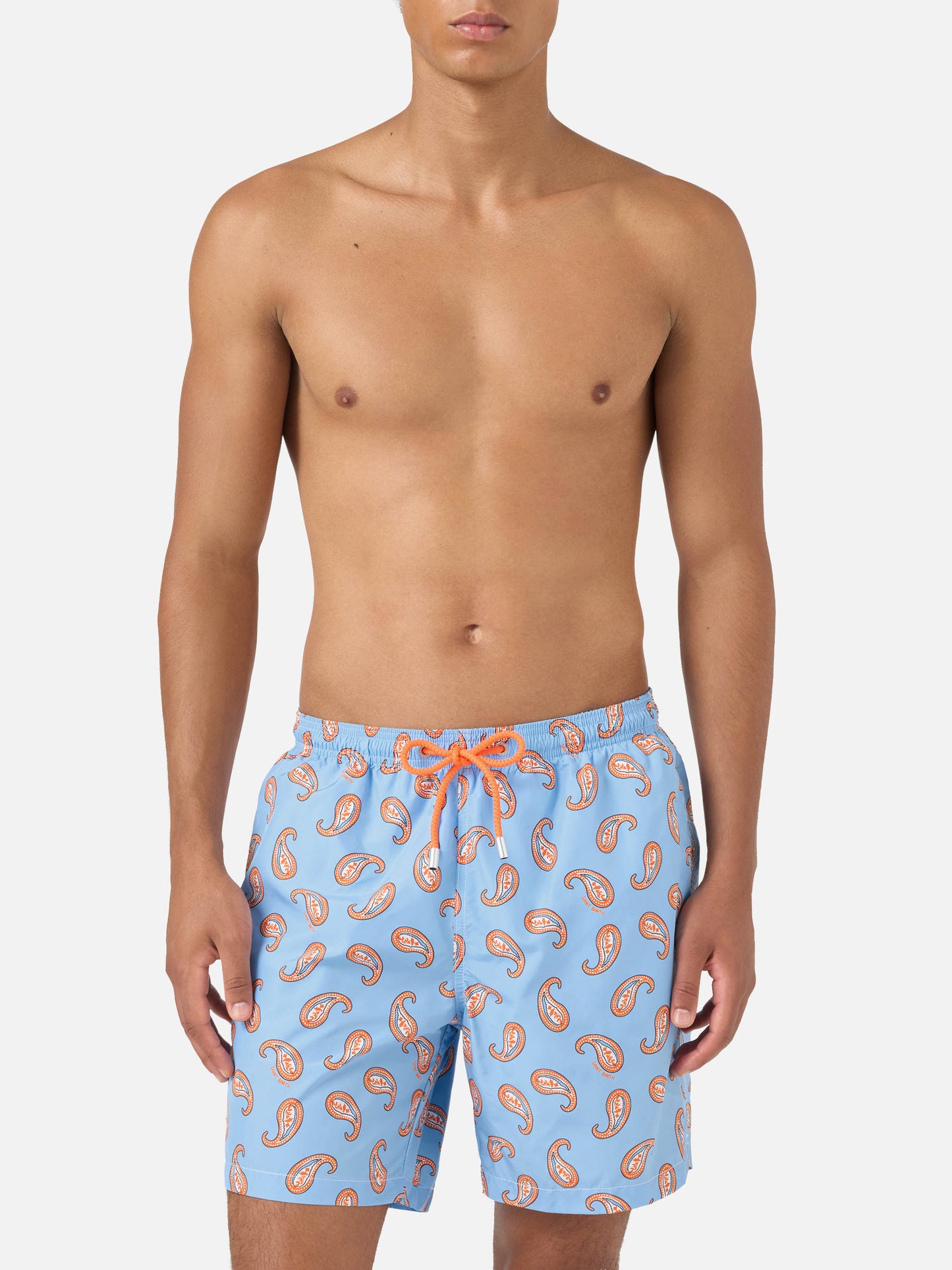Lighting swim shorts with paisley print