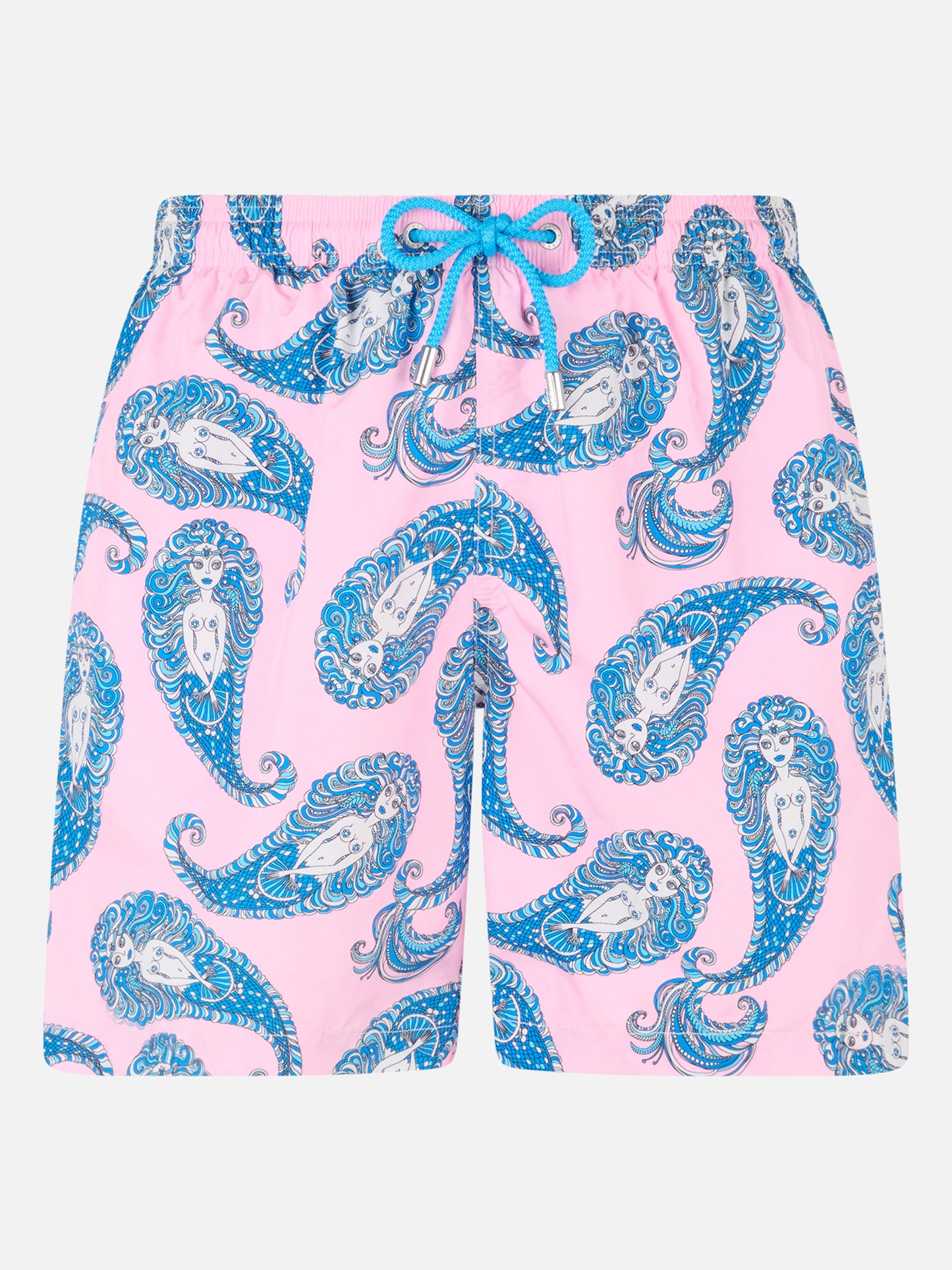 Man lightweight fabric swim-shorts Lighting with paisley print