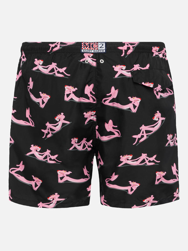 Lightweight fabric swim shorts Lighting with The Pink Panther print | THE PINK PANTHER SPECIAL EDITION