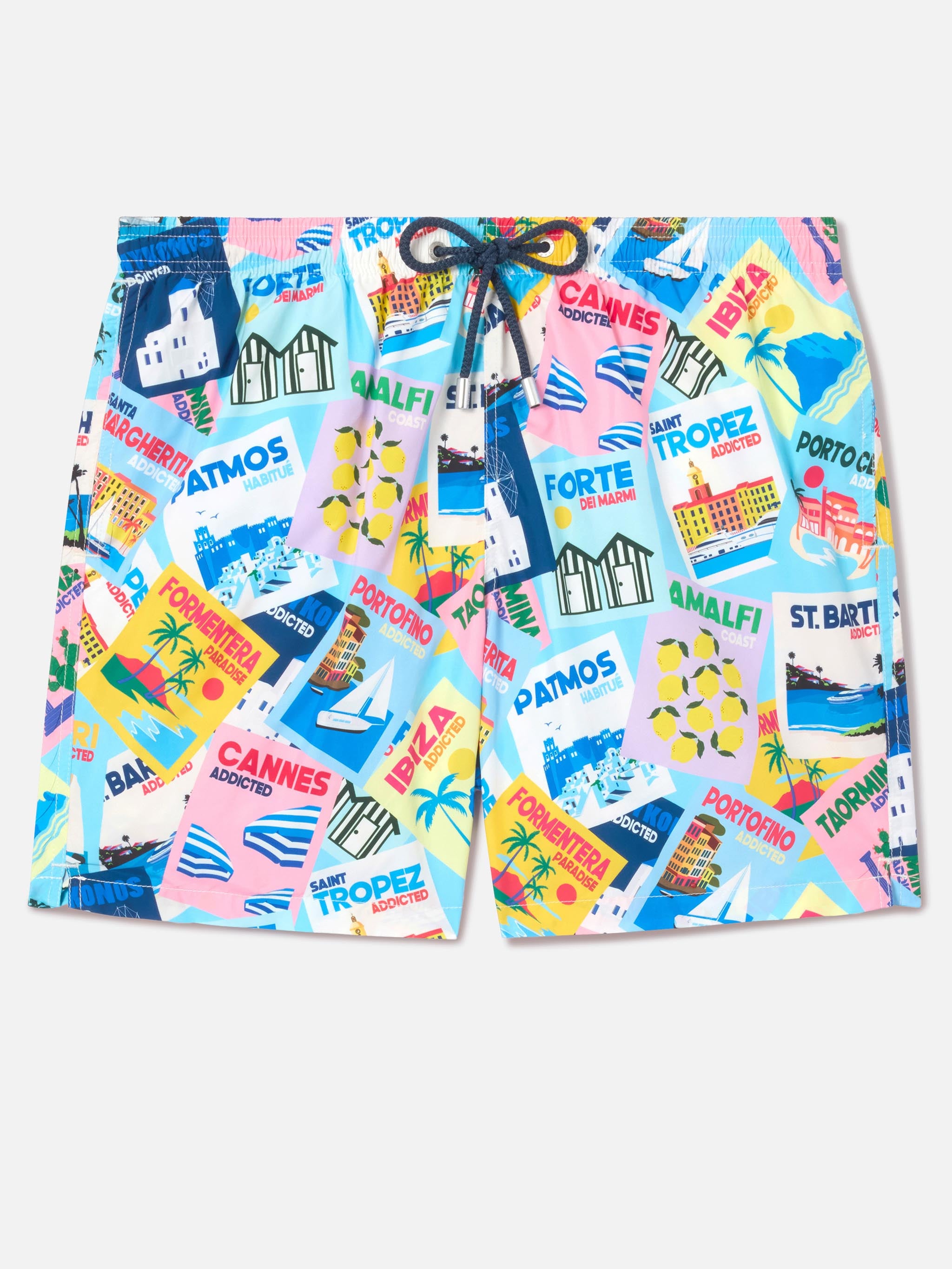 Man Lighting Mid-Length Swim Shorts – Quick-Drying, Postcard All