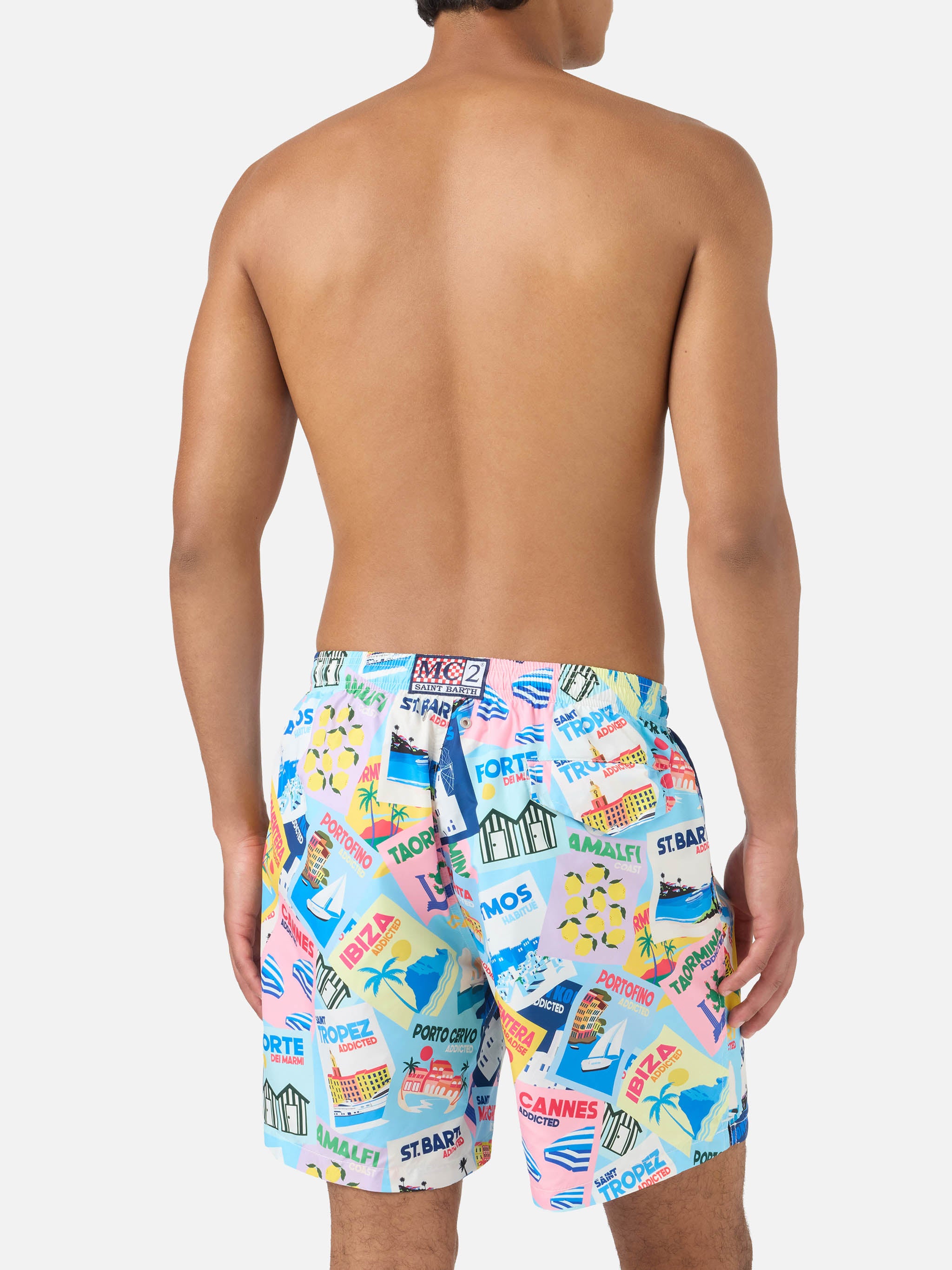 Man Lighting Mid-Length Swim Shorts – Quick-Drying, Postcard All