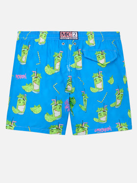 Herren-Badeshorts aus leichtem Stoff Lighting mit Cryptopuppets-Aufdruck | CRYPTOPUPPET-SONDERAUSGABE