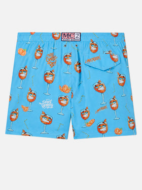Herren-Badeshorts aus leichtem Stoff Lighting mit Cryptopuppets-Aufdruck | CRYPTOPUPPET-SONDERAUSGABE