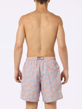 Man lightweight fabric swim-shorts Lighting with paisley print