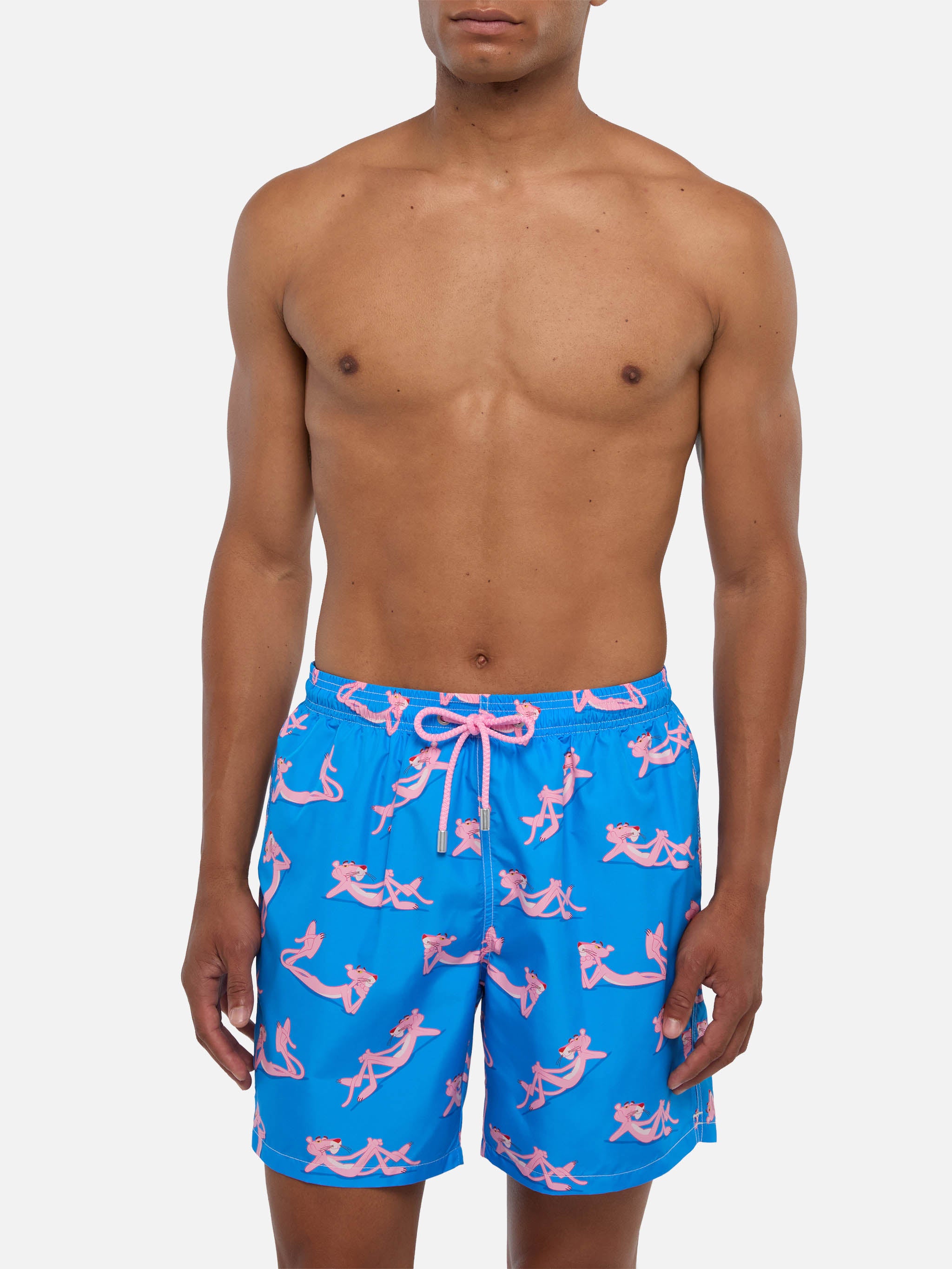 Lightweight fabric swim shorts Lighting with The Pink Panther