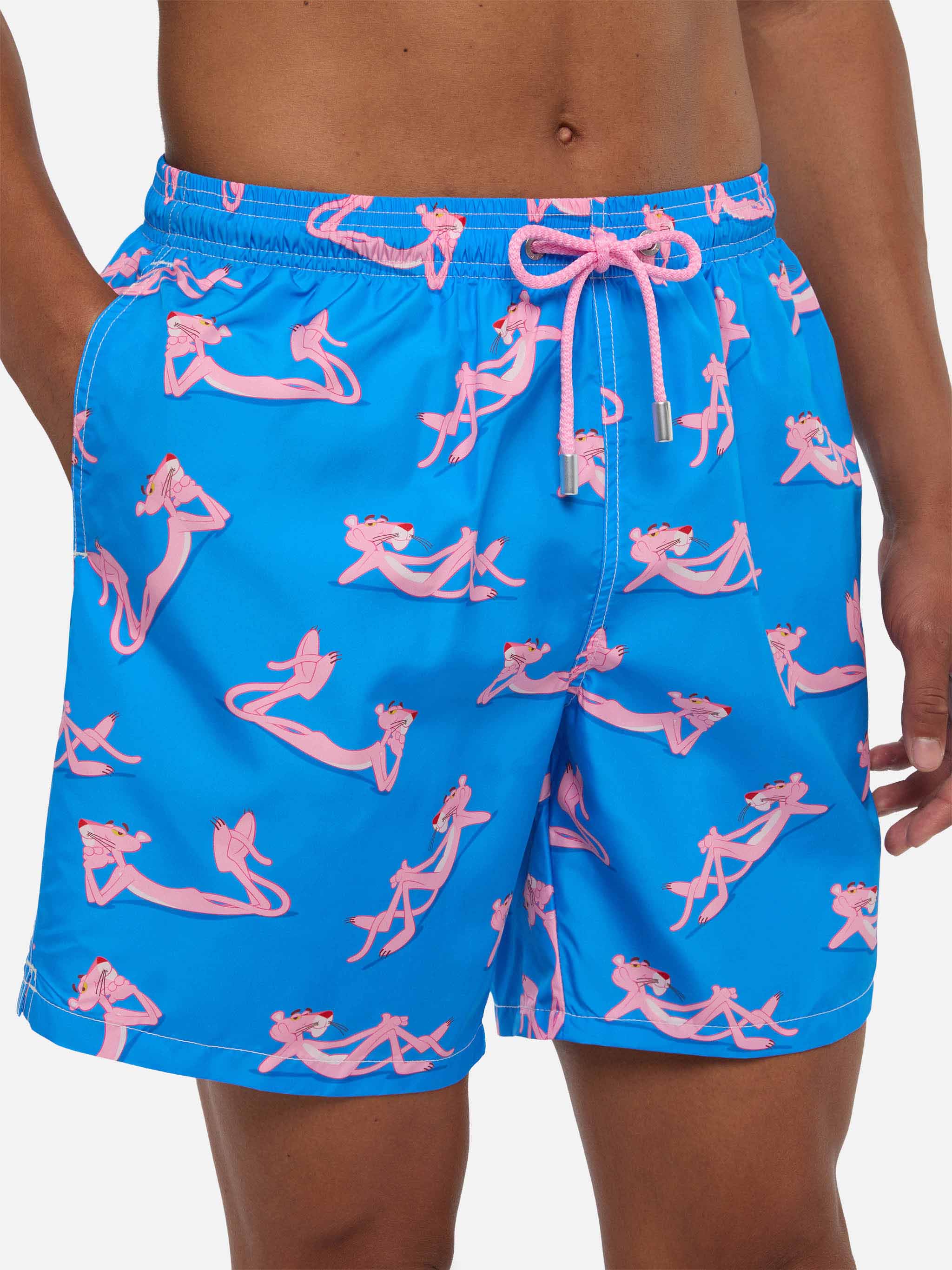 Lightweight fabric swim shorts Lighting with The Pink Panther