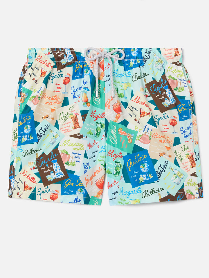 Multicolor Lighting swim shorts with all-over cocktail print