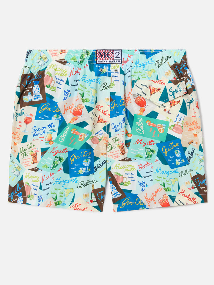 Multicolor Lighting swim shorts with all-over cocktail print