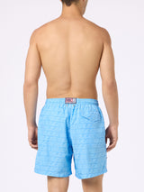 Man lightweight fabric swim-shorts Lighting with Lazio print | SS LAZIO SPECIAL EDITION