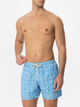 Herren-Badeshorts aus leichtem Stoff mit Pilz-Print