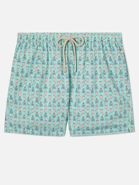 Light green Lighting Micro swim shorts with paloma all-over print
