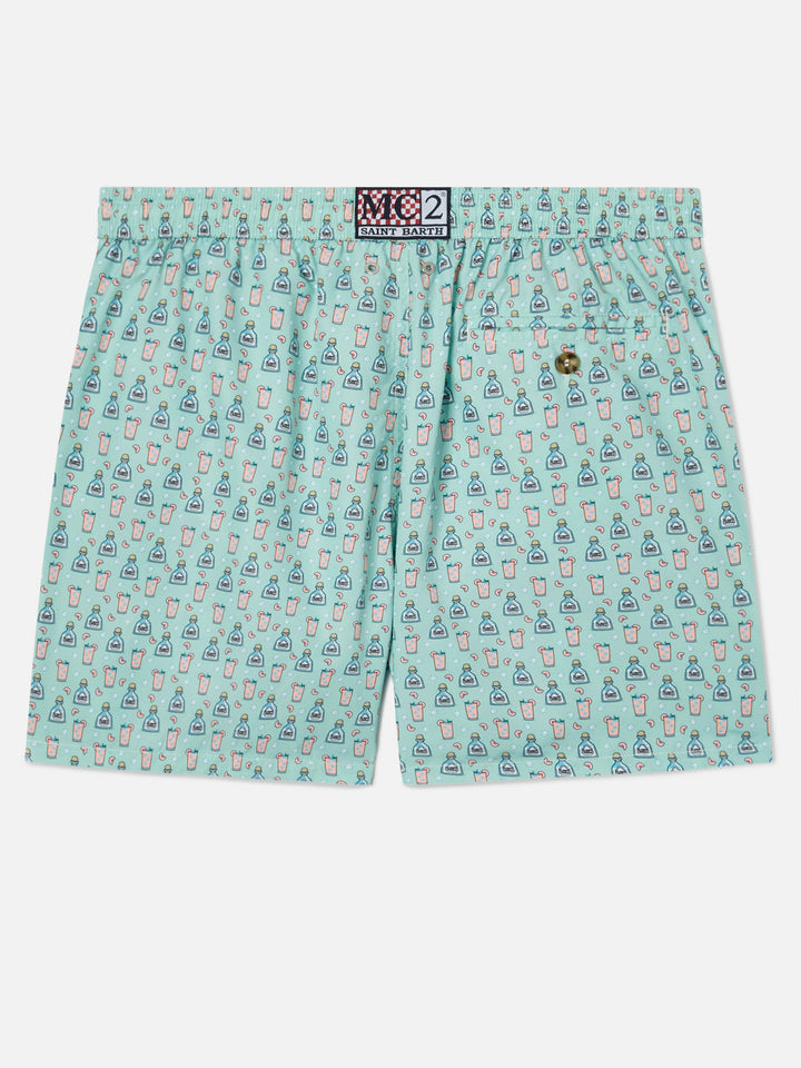 Light green Lighting Micro swim shorts with paloma all-over print