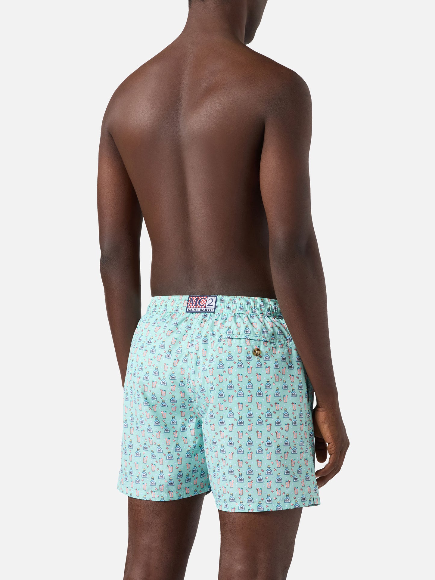 Light green Lighting Micro swim shorts with paloma all-over print